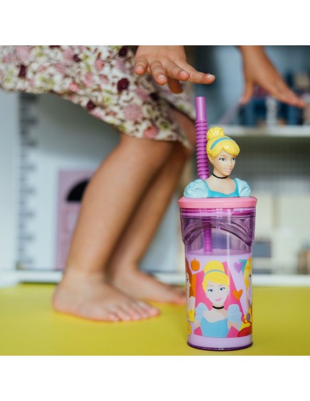 Cup with Straw Disney Princess CZ11334 3D Pink