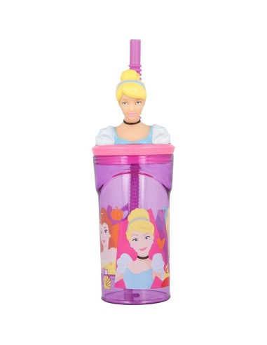 Cup with Straw Disney Princess CZ11334 3D Pink