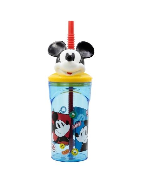 Cup with Straw Mickey Mouse CZ11336 3D Blue