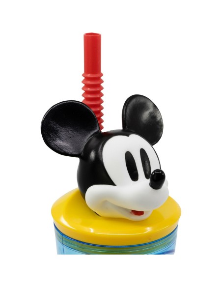 Cup with Straw Mickey Mouse CZ11336 3D Blue