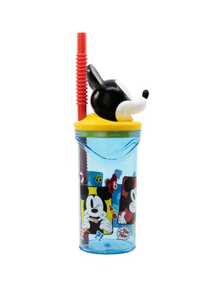 Cup with Straw Mickey Mouse CZ11336 3D Blue