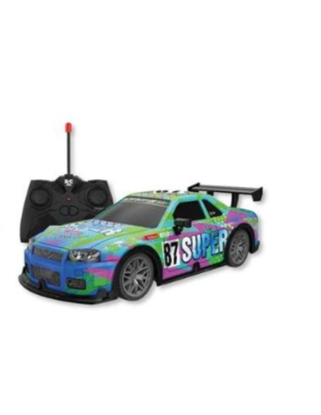 Remote-Controlled Car Lumi Blue Green 1:22 20 x 8 x 6 cm