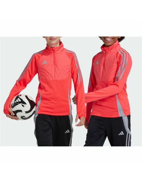 Hoodless Sweatshirt for Girls Adidas Tiro24 Winterized Red