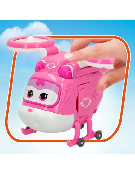 Transformable Super Robot Super Wings Dizzy Helicopter 10,5 x 13,5 x 14,5 cm Pink (6 Units)