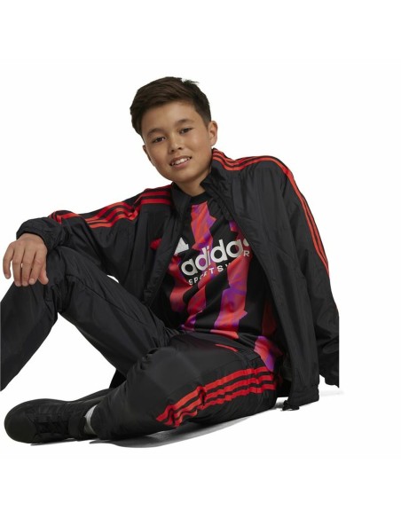 Sweatshirt without Hood Adidas Tiro Woven Tracktop Black