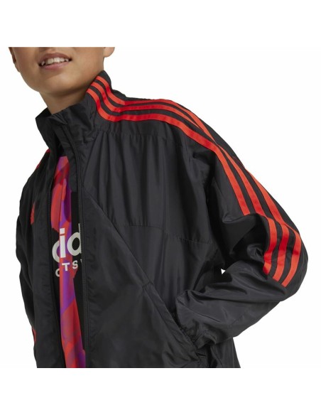 Sweatshirt without Hood Adidas Tiro Woven Tracktop Black