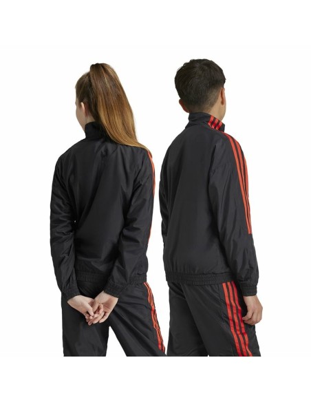 Sweatshirt without Hood Adidas Tiro Woven Tracktop Black