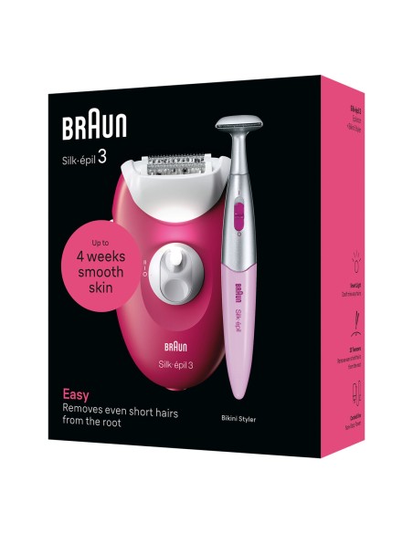 Electric Hair Remover Braun SE3-202 Fuchsia