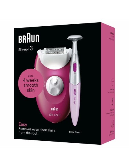Electric Hair Remover Braun SE3-202 Fuchsia