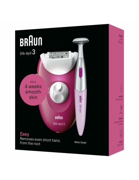 Electric Hair Remover Braun SE3-202 Fuchsia