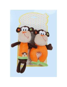 Rattle Cuddly Toy 2 Units Monkey 18 cm 2