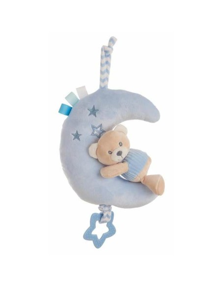 Rattle Cuddly Toy Blue Bear Moon Velvet 25 cm 25cm