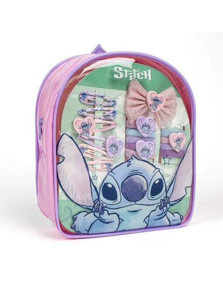 Children's Backpack with Hair Accessories Stitch Multicolour