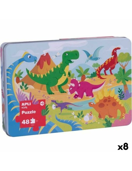 Puzzle Apli 48 x 32 cm Dinosaurs 48 Pieces (8 Units)