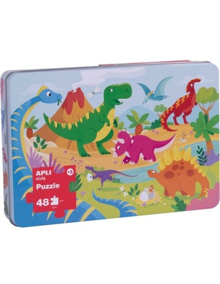 Puzzle Apli 48 x 32 cm Dinosaurs 48 Pieces (8 Units)