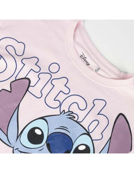 Child's Short Sleeve T-Shirt Stitch Blue Pink