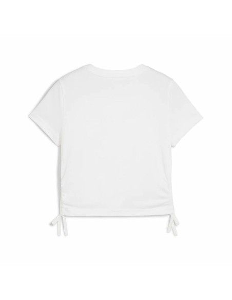 Child's Short Sleeve T-Shirt Puma Essentials Metallic Knotted White