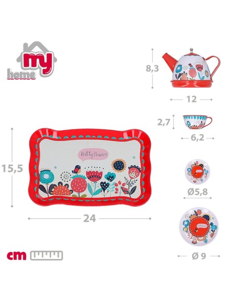 Tea set Colorbaby My Home Toy 15 Pieces (6 Units)