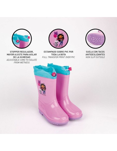Children's Water Boots Gabby's Dollhouse Pink