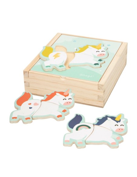 Child's Wooden Puzzle Mr. Wonderful Unicorn + 3 years 3 Pieces (12 Units)