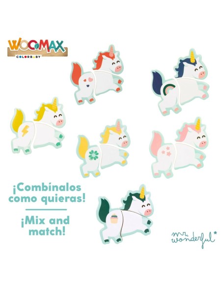 Child's Wooden Puzzle Mr. Wonderful Unicorn + 3 years 3 Pieces (12 Units)