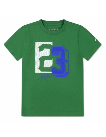 Child's Short Sleeve T-Shirt Jordan Jdb Jm 23 Mesh Ss Green
