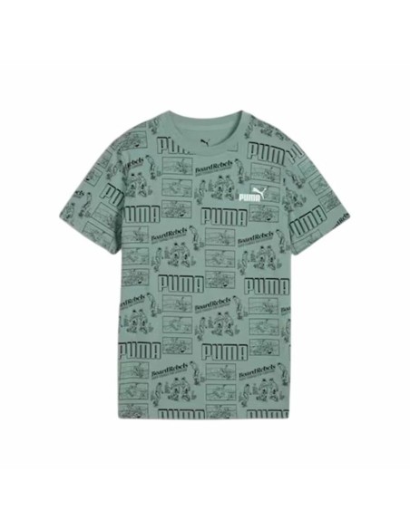 Child's Short Sleeve T-Shirt Puma Puma Mid90S Aop Tee B Blue Green