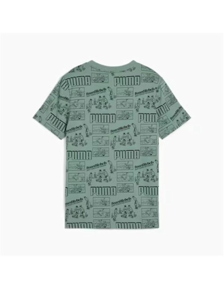 Child's Short Sleeve T-Shirt Puma Puma Mid90S Aop Tee B Blue Green