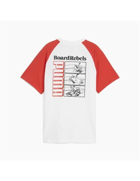 Child's Short Sleeve T-Shirt Puma Puma Mid90S Graphic Tee White Red