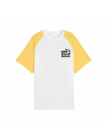 Child's Short Sleeve T-Shirt Puma Mid90S Graphic Tee I White Golden