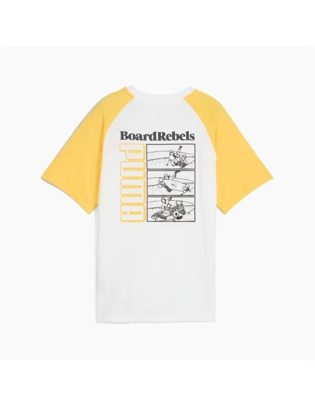 Child's Short Sleeve T-Shirt Puma Mid90S Graphic Tee I White Golden