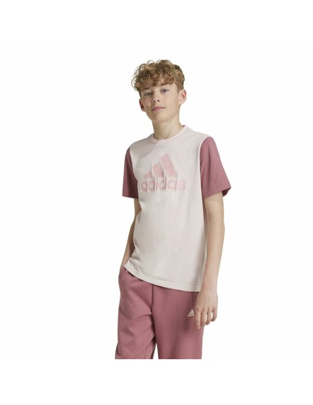 Child's Short Sleeve T-Shirt Adidas Essentials Big Logo Colorblock
