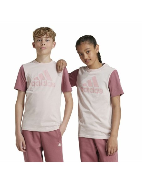 Child's Short Sleeve T-Shirt Adidas Essentials Big Logo Colorblock