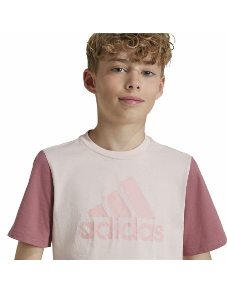 Child's Short Sleeve T-Shirt Adidas Essentials Big Logo Colorblock