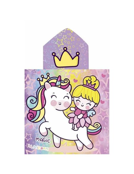 Poncho-Towel with Hood Secaneta Unicornprins 60 x 120 cm
