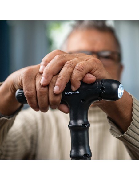 Extendable Walking Stick with LED, Alarm and Grabber Hannde InnovaGoods