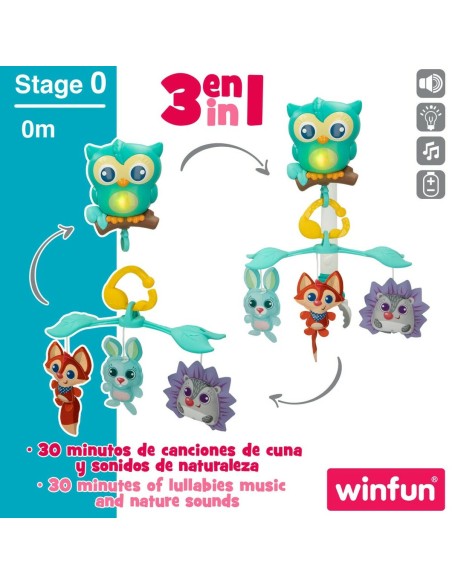 Cot Mobile Winfun Forest 3-in-1 31,5 x 42 x 24,5 cm Plastic (4 Units)