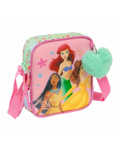 Shoulder Bag Disney Princess Bloom Green Pink 16 x 18 x 4 cm