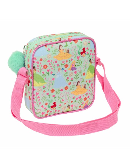 Shoulder Bag Disney Princess Bloom Green Pink 16 x 18 x 4 cm