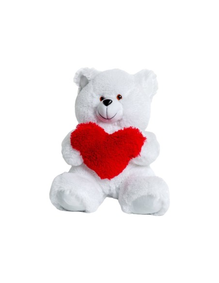 Teddy Bear GO GIFT FRANK 50 WH White Plush Heart 50 cm