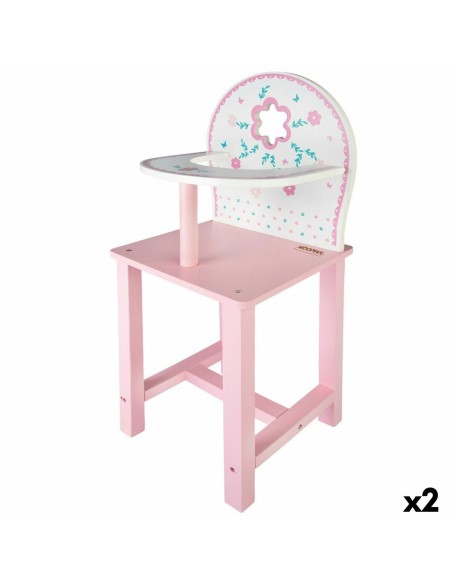 Highchair Woomax 25 x 55 x 20 cm Dolls White Pink 2 Units
