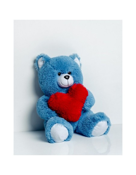 Teddy Bear GO GIFT FRANK 50 BL Blue Plush Heart 50 cm
