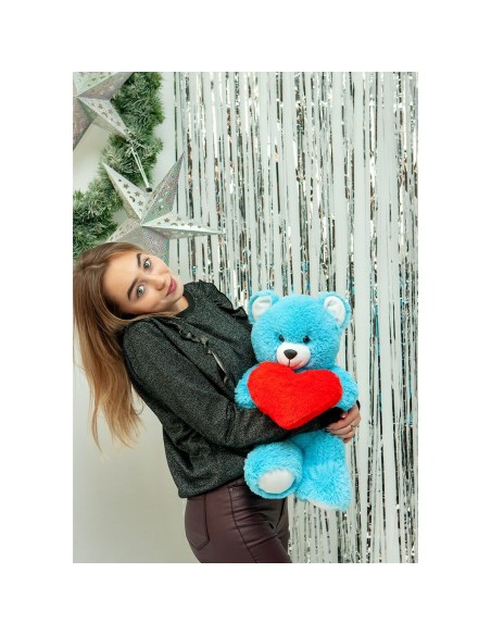 Teddy Bear GO GIFT FRANK 50 BL Blue Plush Heart 50 cm