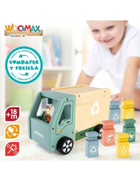Garbage Truck Woomax Toy 8 Pieces 24 x 15 x 13,5 cm (4 Units)