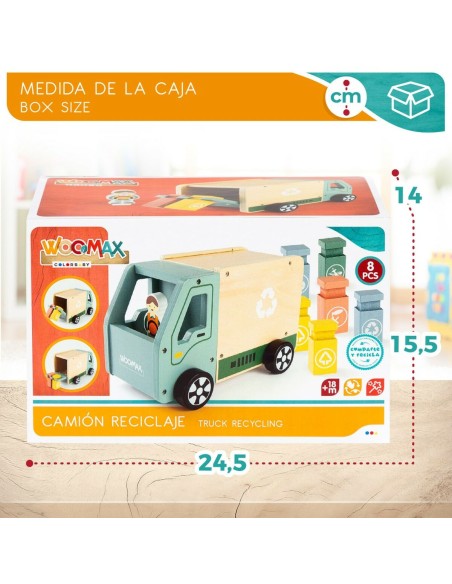 Garbage Truck Woomax Toy 8 Pieces 24 x 15 x 13,5 cm (4 Units)