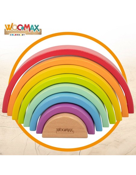 Child's Wooden Puzzle Woomax Rainbow 8 Pieces 4 Units