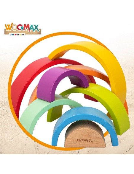 Child's Wooden Puzzle Woomax Rainbow 8 Pieces 4 Units