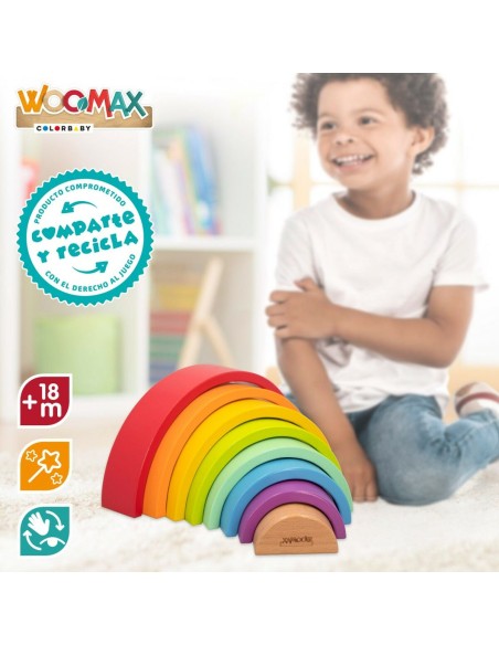 Child's Wooden Puzzle Woomax Rainbow 8 Pieces 4 Units