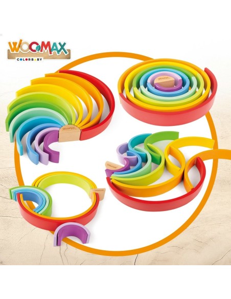 Child's Wooden Puzzle Woomax Rainbow 11 Pieces 2 Units