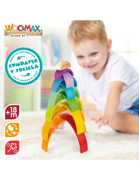 Child's Wooden Puzzle Woomax Rainbow 11 Pieces 2 Units